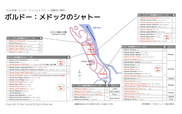 年 徹底暗記 メドックの格付けシャトー ソムリエ ワインエキスパート試験